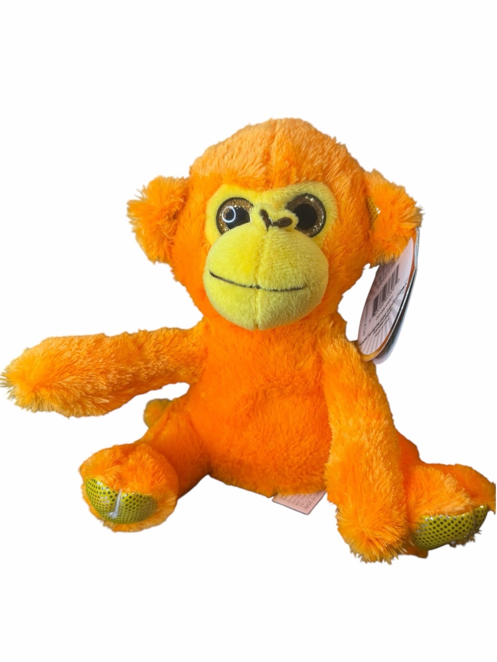 Winkeez Orange Monkey Plush 7” Glitter Eyes Feet 2016 NWT Stuffed Animal